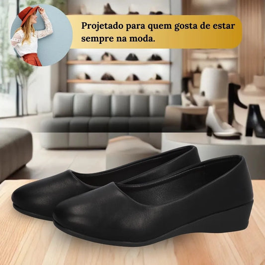 Sapatilhas elegantes com sola elevada confortável e antiderrapante