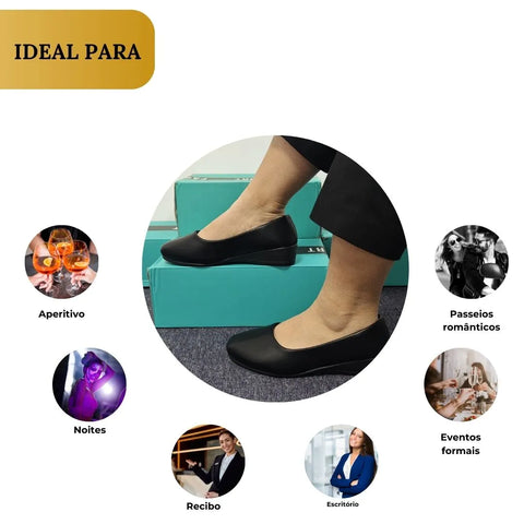 Sapatilhas elegantes com sola elevada confortável e antiderrapante