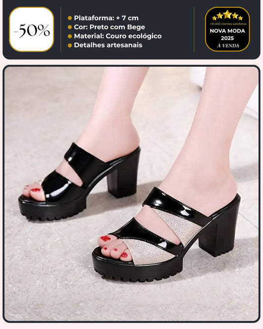 Sandálias EMMA, Slip-on com plataforma.