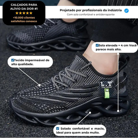 Sapatos masculinos com sola para aumentar a altura (+4 cm)