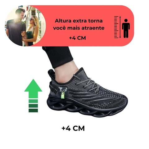 Sapatos masculinos com sola para aumentar a altura (+4 cm)