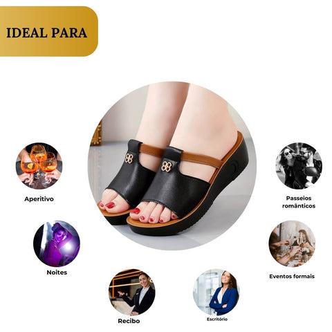 Sandálias XENIA, em suave pele ecológica com plataforma